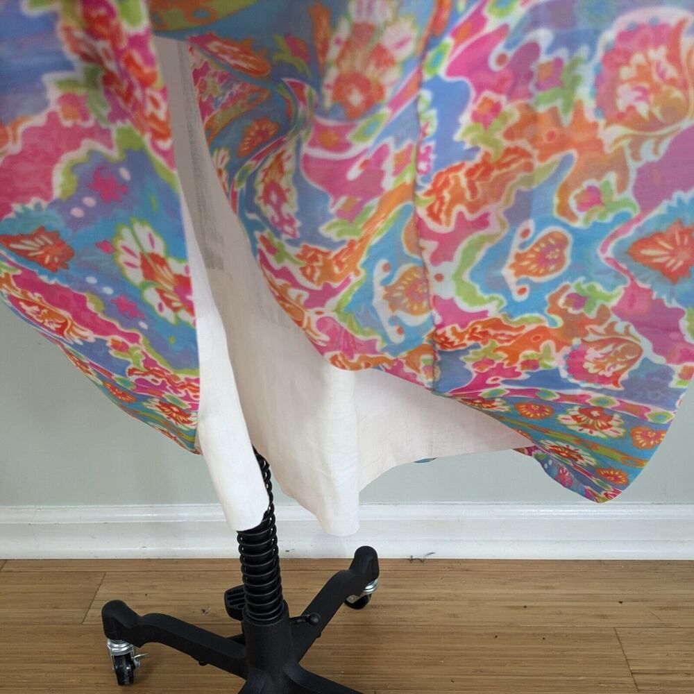 Gretchen Scott Midi Dress S Muli Floral Tropical Colorful Beachy Sundress Resort - Picture 8 of 11